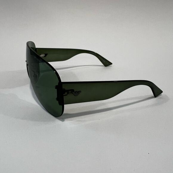 RARE NWOT Vintage Emporio Armani Retro Style Aviator Rimless Sunglasses Green - Picture 6 of 12